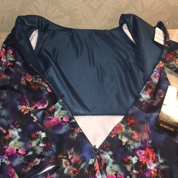 BEBE Floral Print Jacquard Fit & Flare Dress - Picture 5 of 8